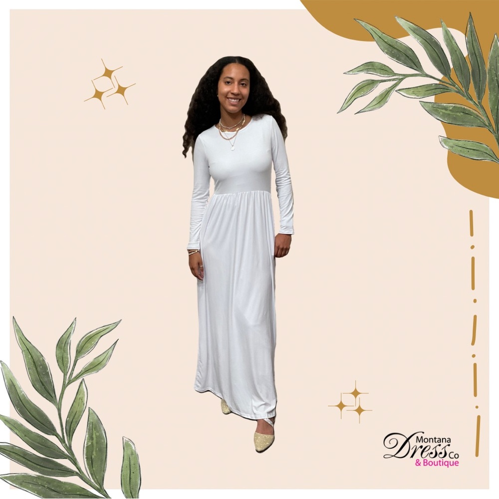 White Modest Dress